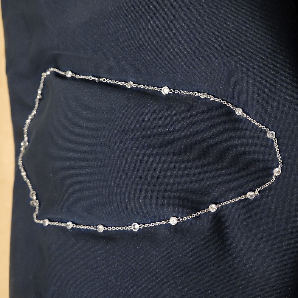 Silver crystal necklace 18 inches